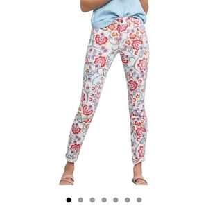Anthropologie pilcro floral skinny jeans